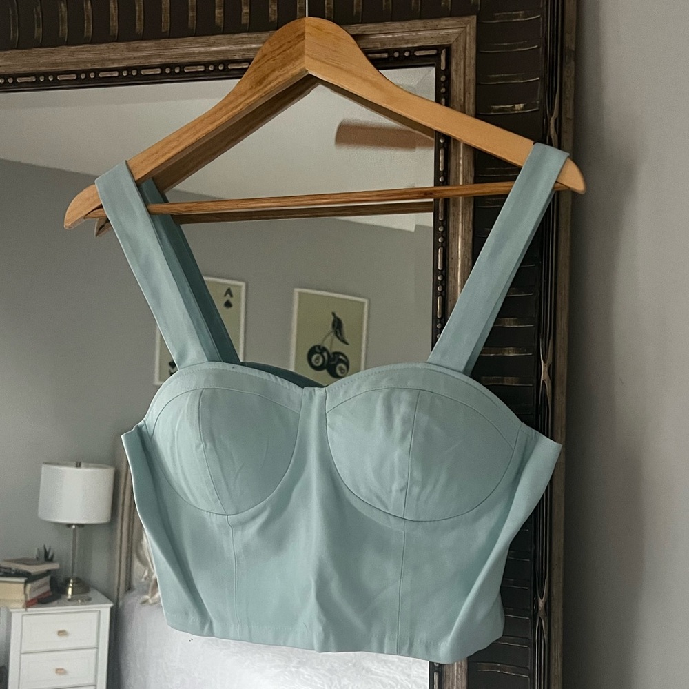 Linen Bustier Crop